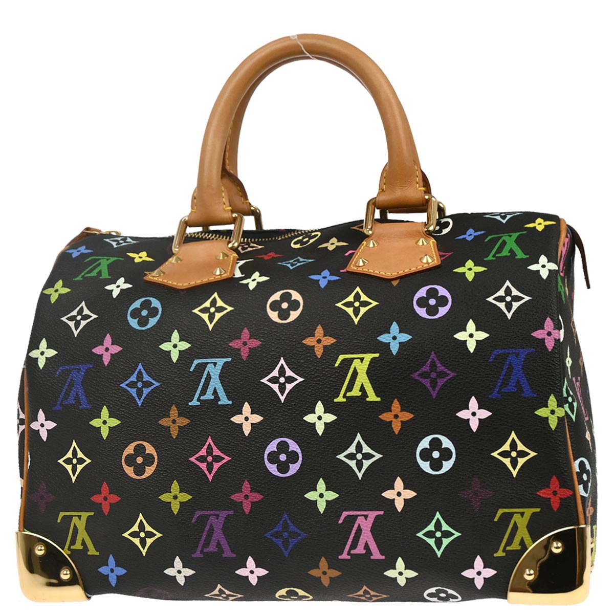 Louis Vuitton 2004 Black Monogram Multicolor Speedy 30 Handbag M92642