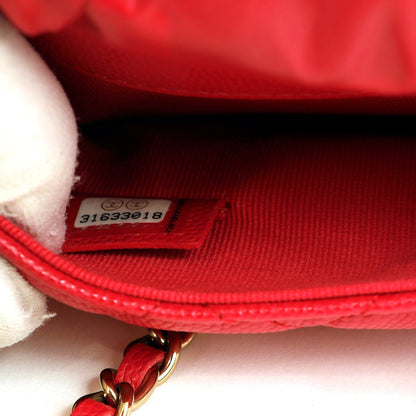Chanel Magenta Caviar WOC Convertible Satin Tote with Gold Hardware