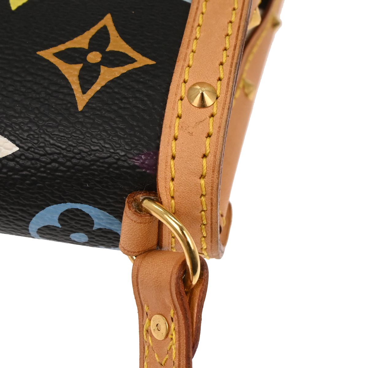 Louis Vuitton 2003 Black Monogram Multicolor Pochette Dalmatian Handbag M92826