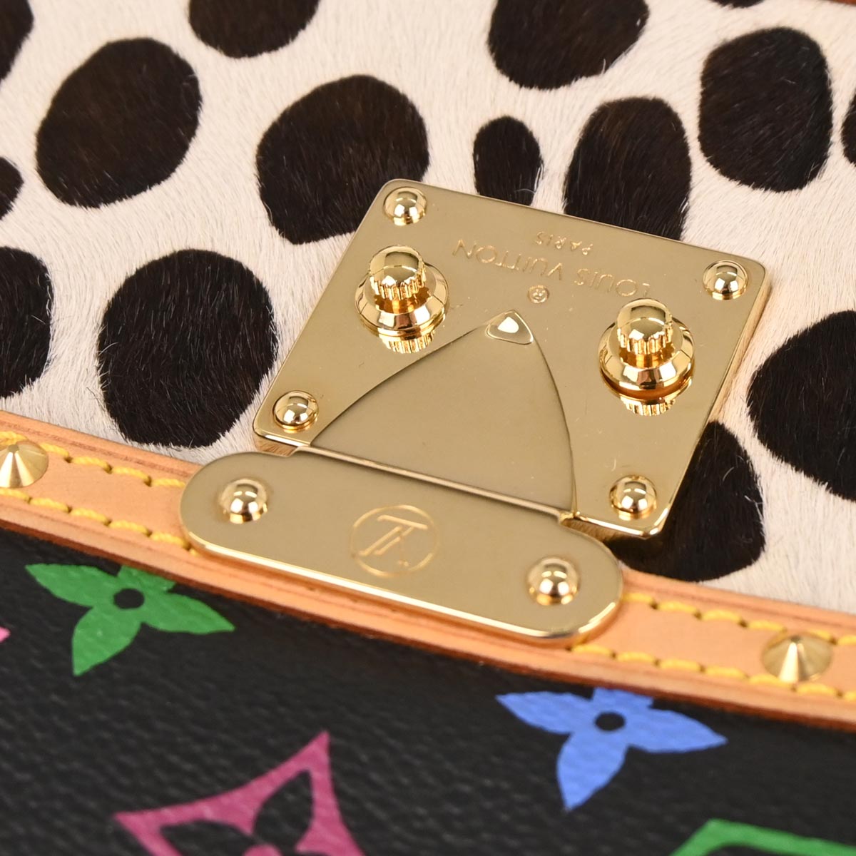 Louis Vuitton 2003 Black Monogram Multicolor Pochette Dalmatian Handbag M92826