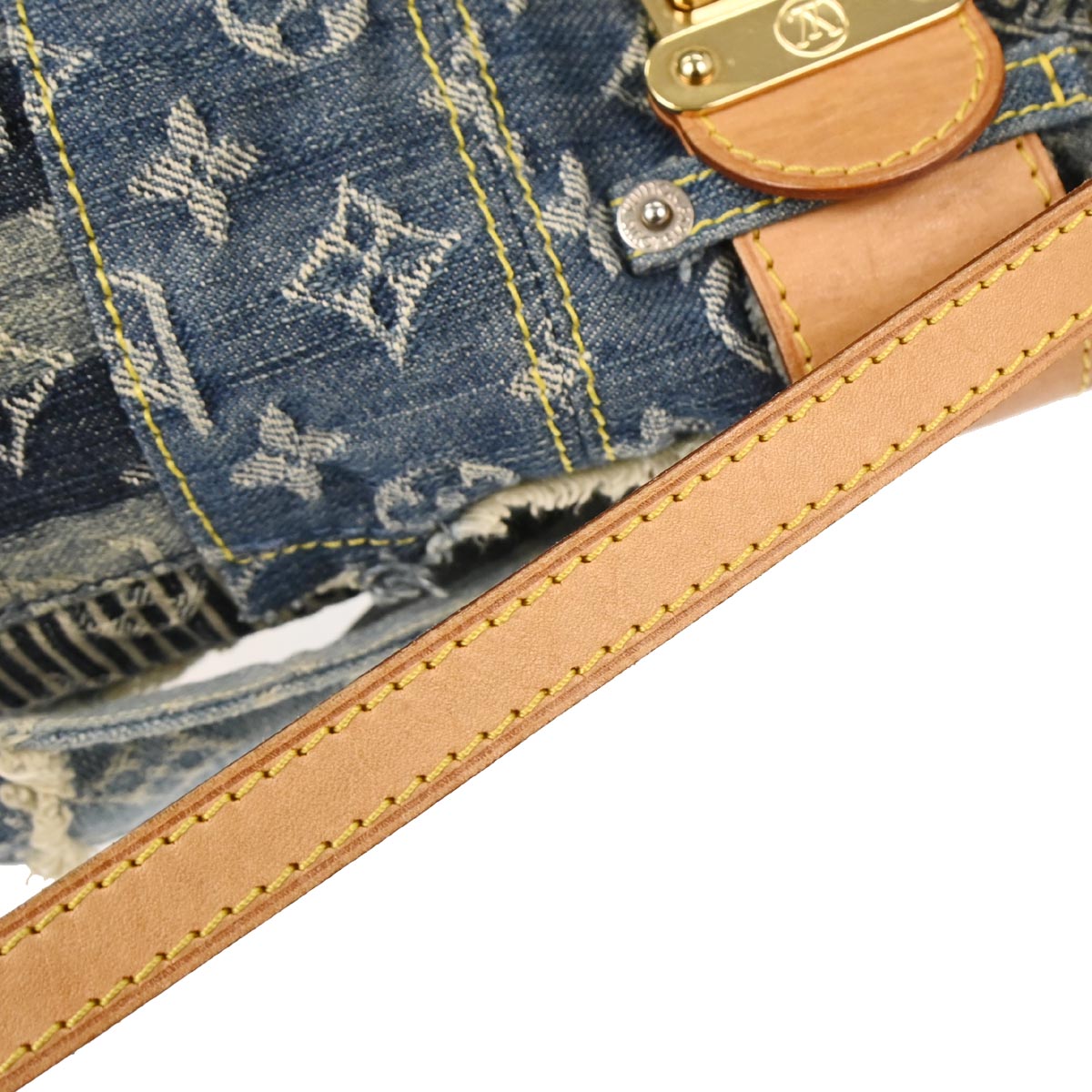 Louis Vuitton 2007 Monogram Denim Patchwork Postie 2way Shoulder Handbag M95374