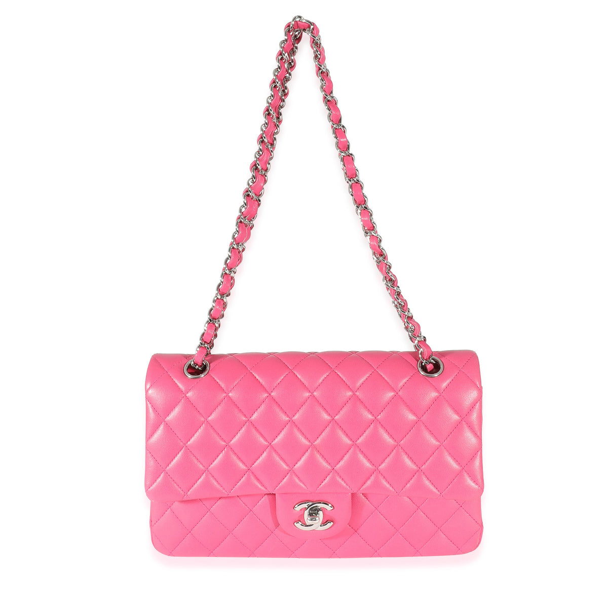 Pink Quilted Lambskin Medium Classic Double Flap Bag