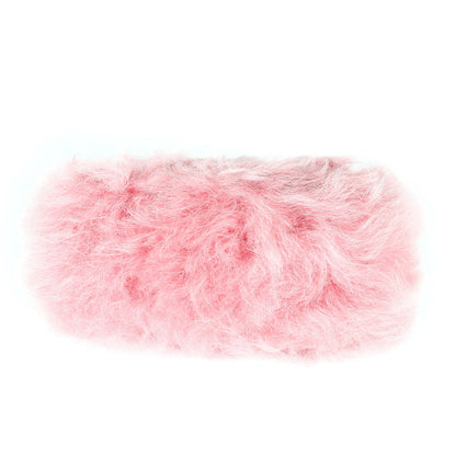 Pink Shearling Lambskin Jewel Hook Card Holder