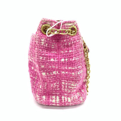 Prada Pink Sound Lock Tweed Shoulder Bag