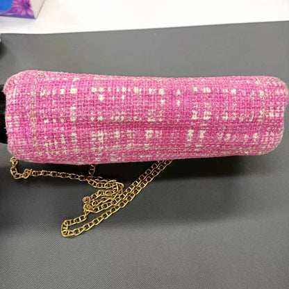 Prada Pink Sound Lock Tweed Shoulder Bag