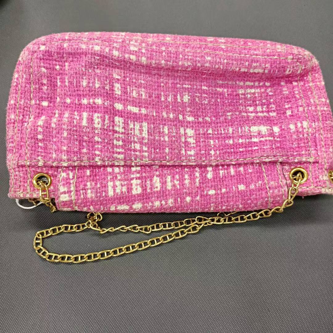 Prada Pink Sound Lock Tweed Shoulder Bag