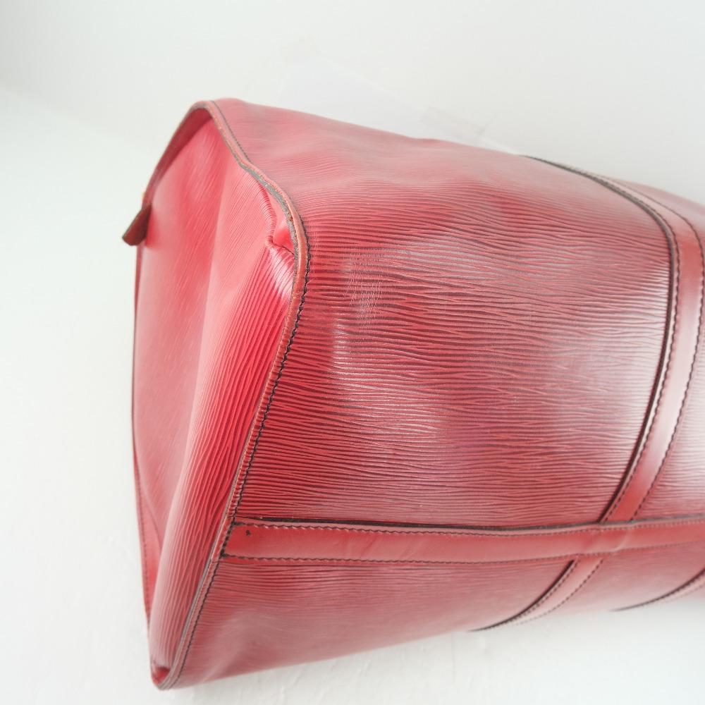 Louis Vuitton Red Leather Keepall 50 travel bag