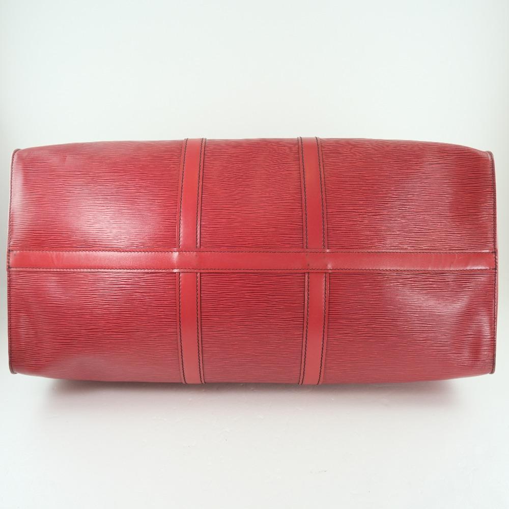 Louis Vuitton Red Leather Keepall 50 travel bag