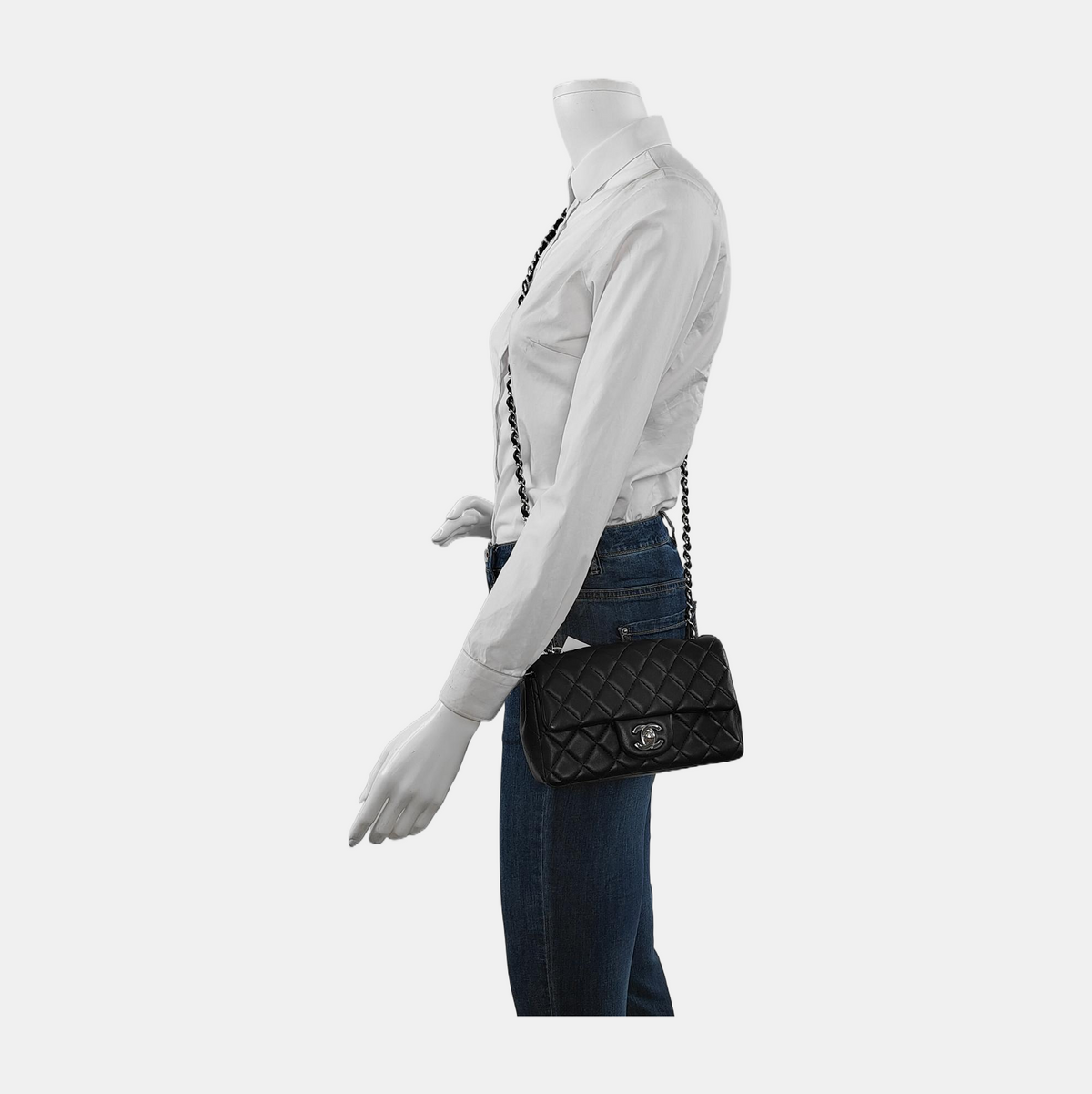 Chanel Classic Flap Rectangular Mini Midnight Navy Black Lambskin