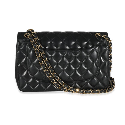 Chanel Black Quilted Lambskin Jumbo Double New Bag