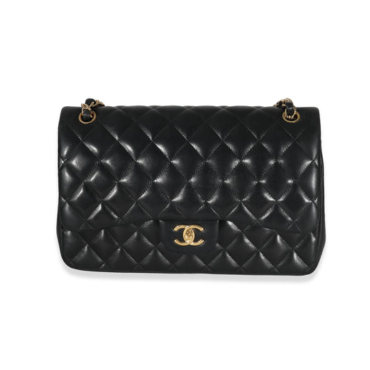 Chanel Black Quilted Lambskin Jumbo Double New Bag