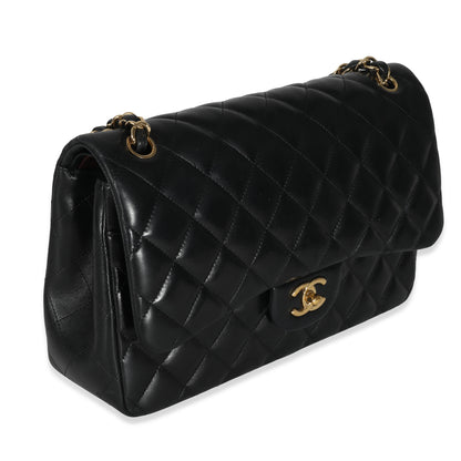 Chanel Black Quilted Lambskin Jumbo Double New Bag