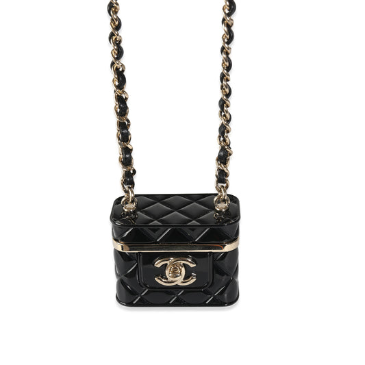 Chanel B  K Mini Vanity Case Pendant in Gold Toned Base Metal