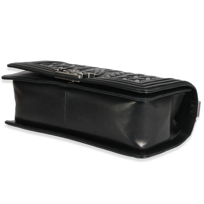 Black Lambskin Celtic Medium Boy Bag