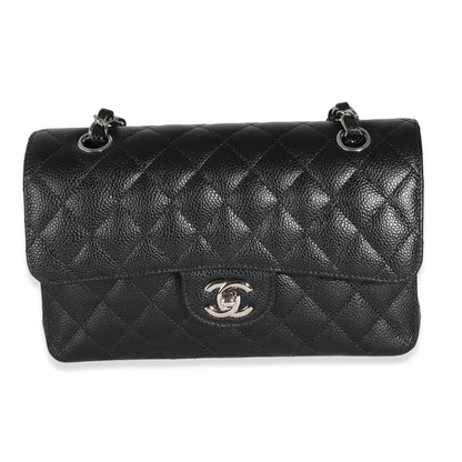 Chanel Black Quilted Caviar Small Classic Double New Bag
