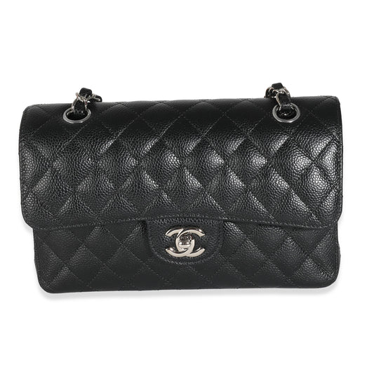 Chanel Black Quilted Caviar Small Classic Double New Bag