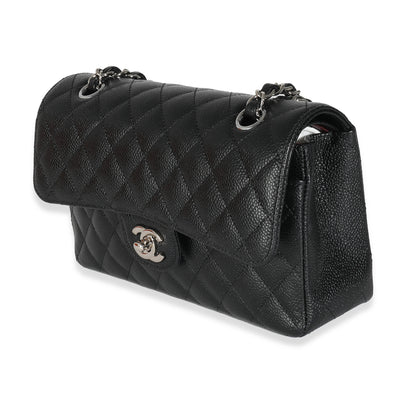Chanel Black Quilted Caviar Small Classic Double New Bag