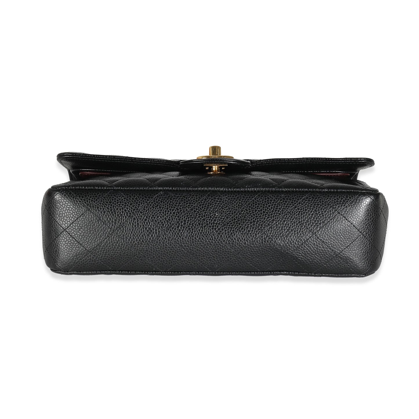 Black Quilted Caviar Medium Classic Double Flap Bag