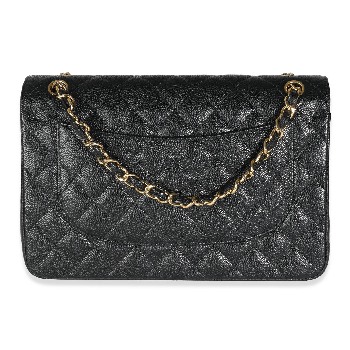 Chanel Black Quilted Caviar Jumbo Classic Double New Bag