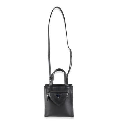 PRADA Black Nappa Small Triangle Pocket Tote