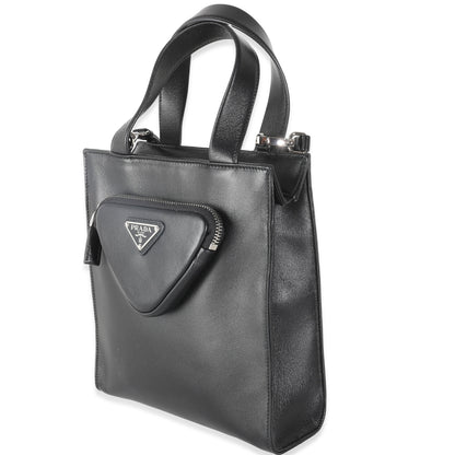 PRADA Black Nappa Small Triangle Pocket Tote