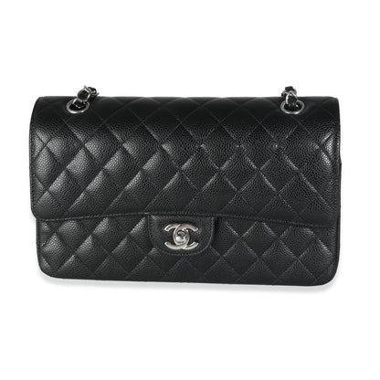 Chanel Black Quilted Caviar Medium Double Classic New Bag