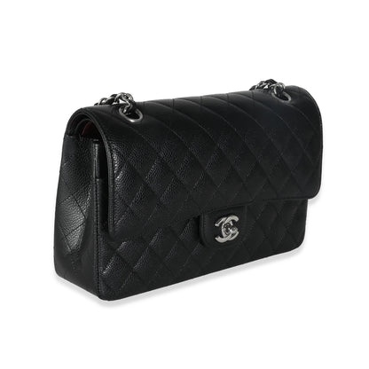 Chanel Black Quilted Caviar Medium Double Classic New Bag