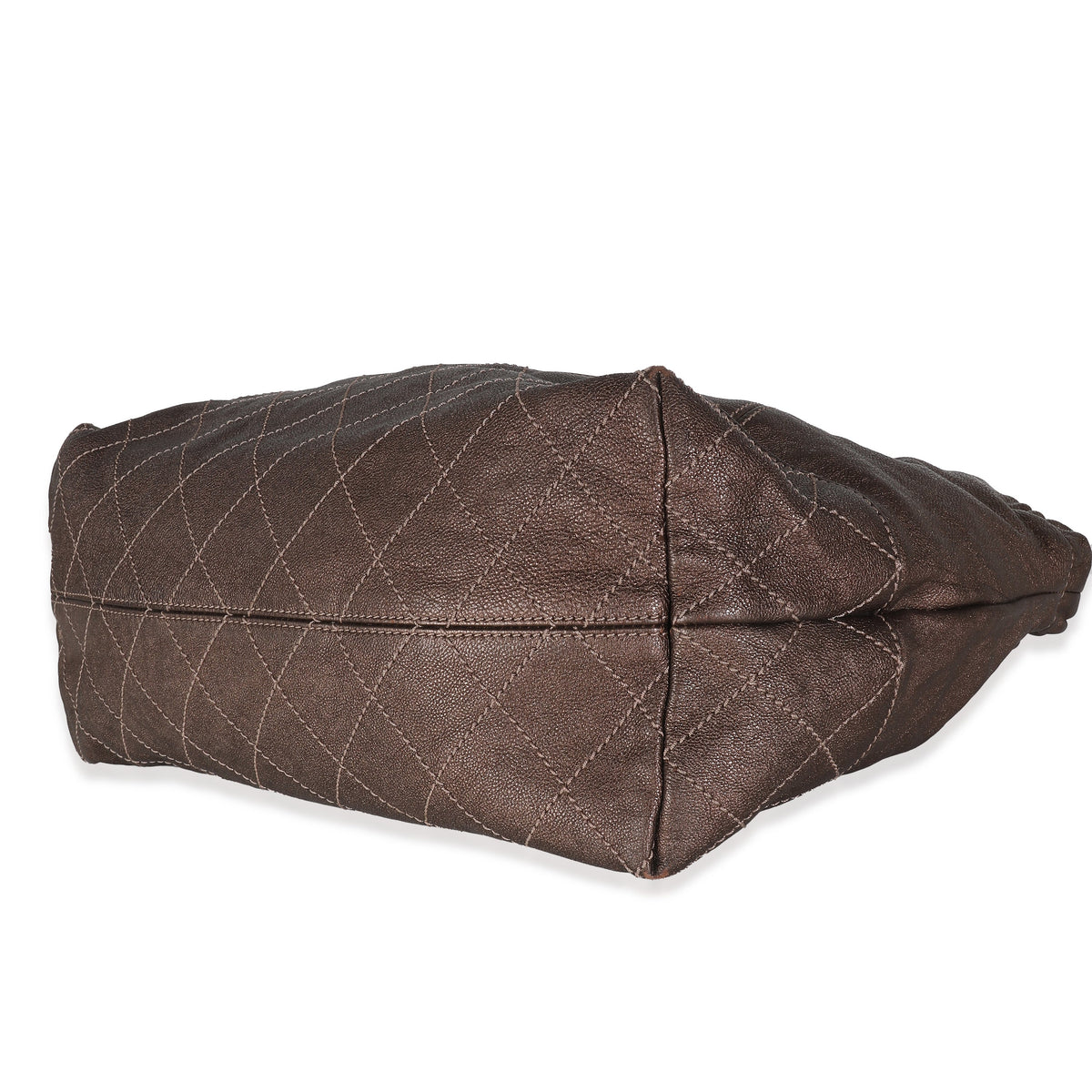 Brown Distressed Caviar Coco Cabas XL Tote