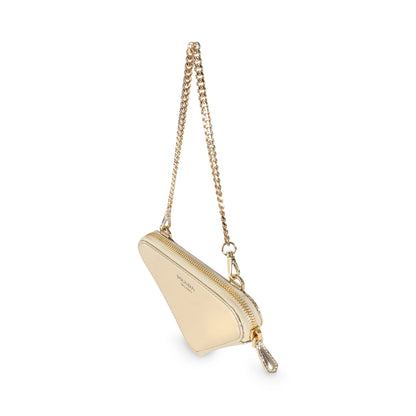 PRADA Gold Satin Crystal Embellished Mini Triangular Pouch
