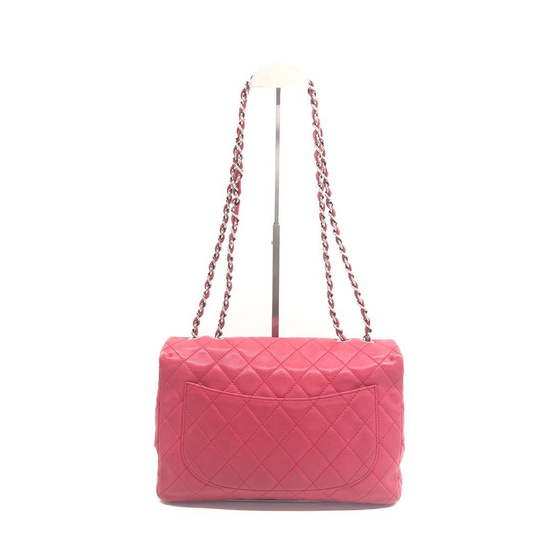 Chanel Classic Flap Jumbo Red Caviar Leather Single Flap Silver Hardware 2008-2009