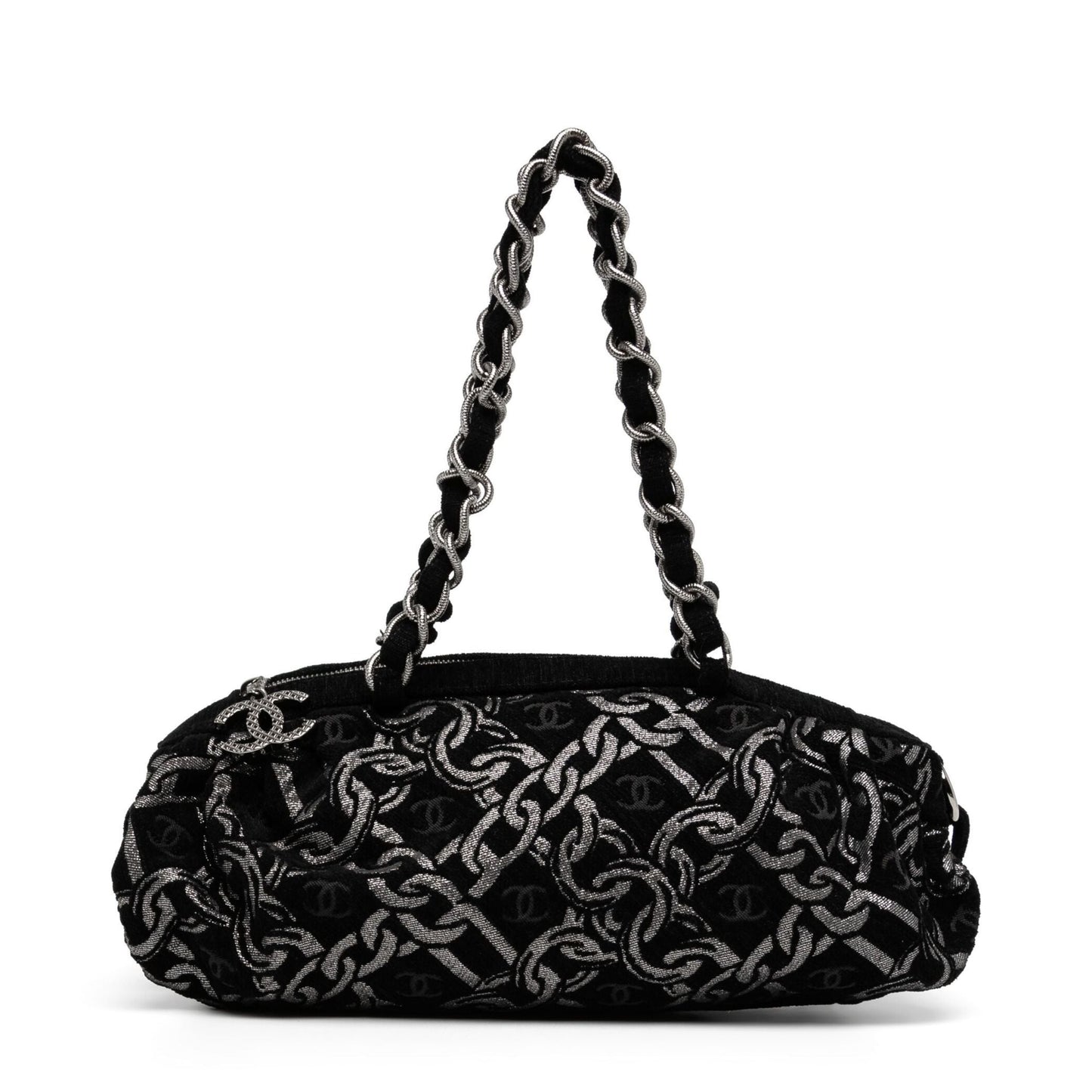 Denim Chain Bowler Bag