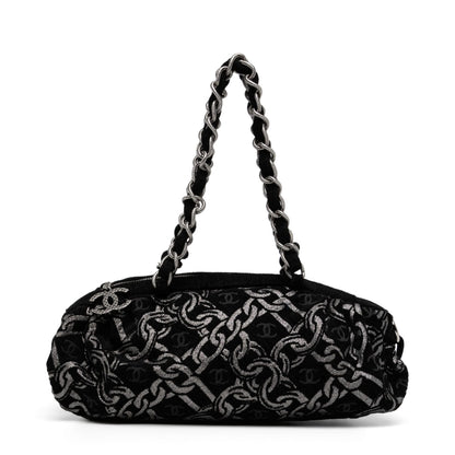 Denim Chain Bowler Bag