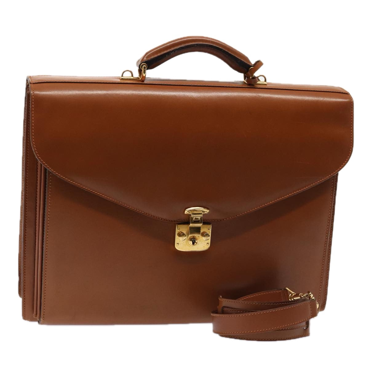 Gucci Brown Leather Briefcase Bag ()