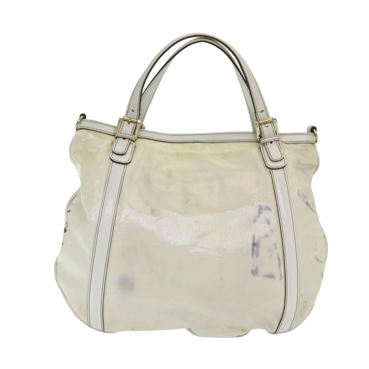 Gucci Ophidia White Canvas Handbag