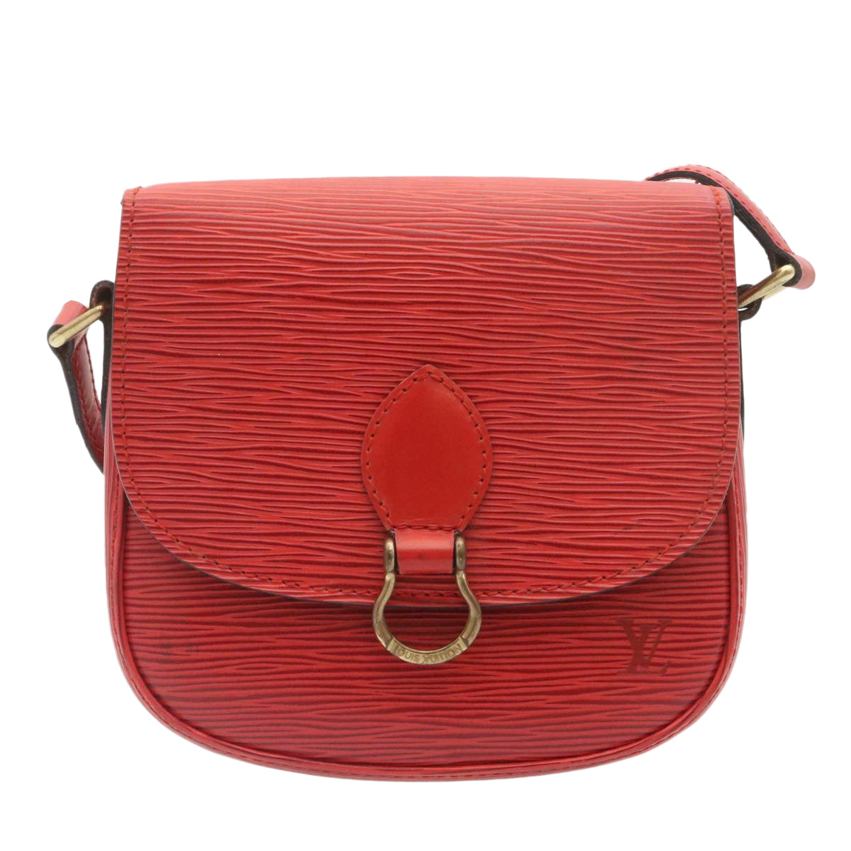 Louis Vuitton Red Leather Saint Cloud shoulder bag