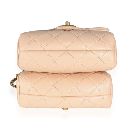 19S Beige Quilted Lambskin Side Packs