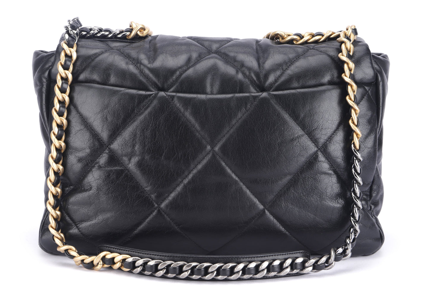 CHANEL 19 (3034xxxx) MAXI BLACK LAMBSKIN, WITH , DUST COVER & BOX