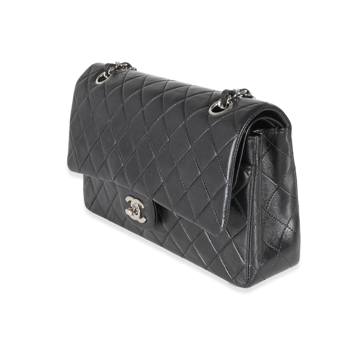 Chanel Black Quilted Lambskin Medium Classic Double New Bag