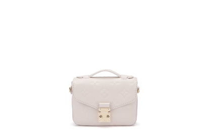 Louis Vuitton Micro Métis (M81390) Monogram Empreinte Beige Color, Gold Hardware with Gold Chain, Dust Cover & Box