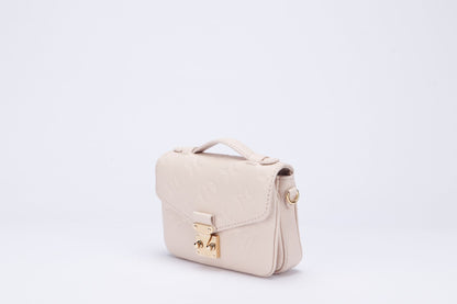 Louis Vuitton Micro Métis (M81390) Monogram Empreinte Beige Color, Gold Hardware with Gold Chain, Dust Cover & Box