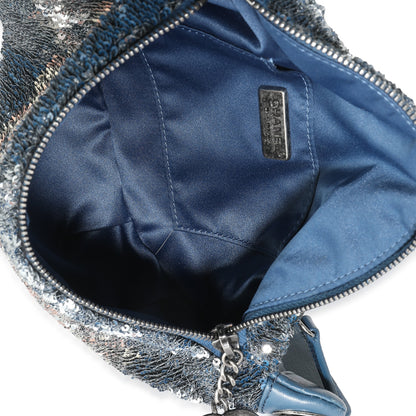 Blue Pink Sequin Coco Cuba Waist Belt Bag