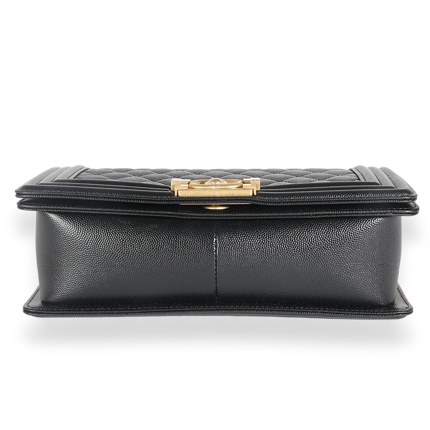 Black Quilted Caviar Medium Boy Bag