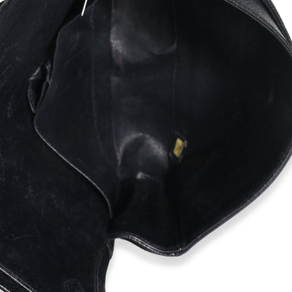 Black Quilted Caviar Medium Classic Double Flap Bag