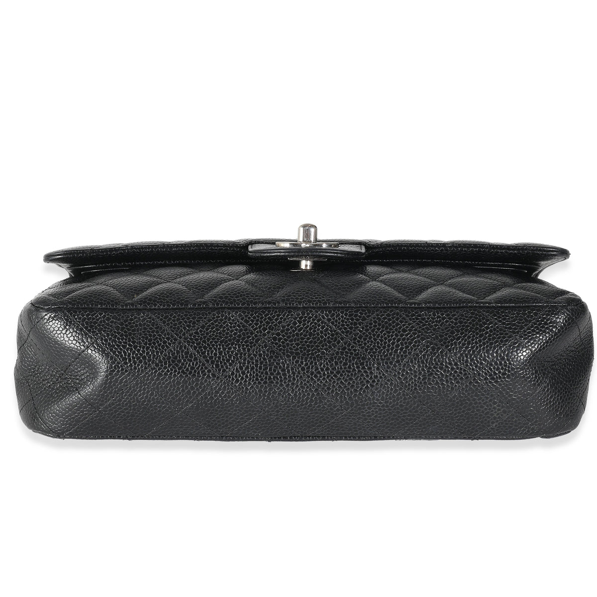 Black Quilted Caviar Medium Classic Double Flap Bag