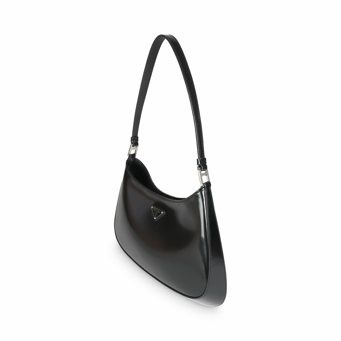 PRADA Black Brushed Leather Cleo Shoulder Bag