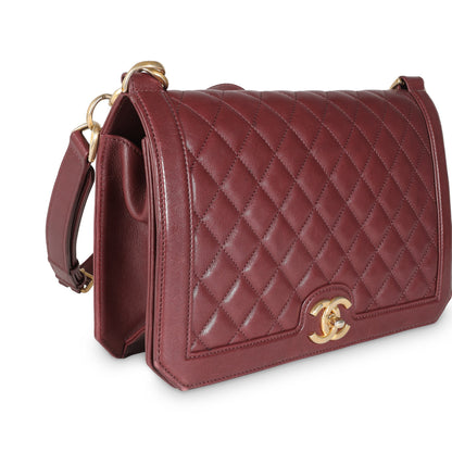 Chanel Burgundy Quilted Lambskin Large New Bag