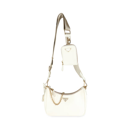 PRADA White Saffiano Re-Edition 2005 Bag