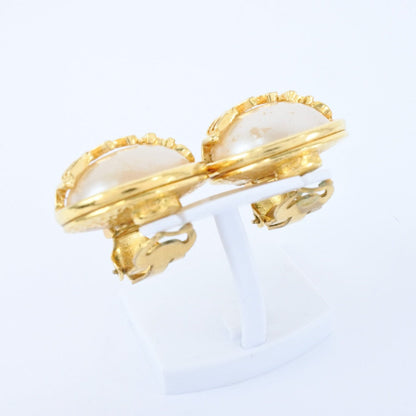 CHANEL Earring Plated Gold, Faux Pearl gold Women Used
