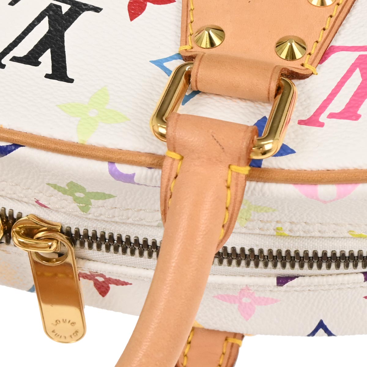 Louis Vuitton 2005 White Monogram Multicolor Trouville Handbag M92663