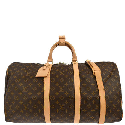 Louis Vuitton Monogram Keepall Bandouliere 55 Travel Bag